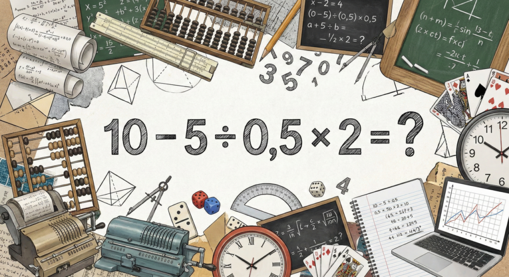 Quanto é 10 – 5 ÷ 0,5 × 2? Uma equação com vírgula que tira o sono de muita gente