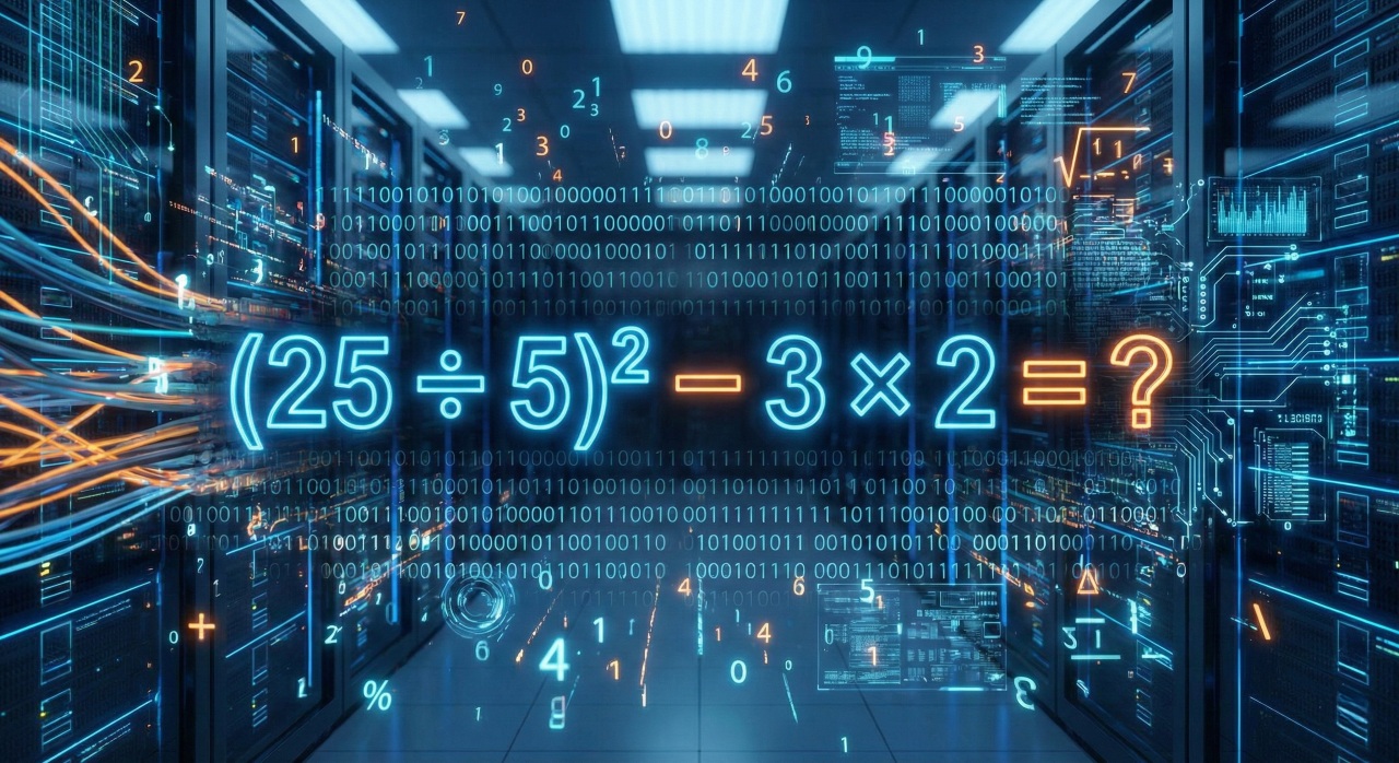 Quanto é (25 ÷ 5)² – 3 × 2? Uma equação que desafia até mesmo professores