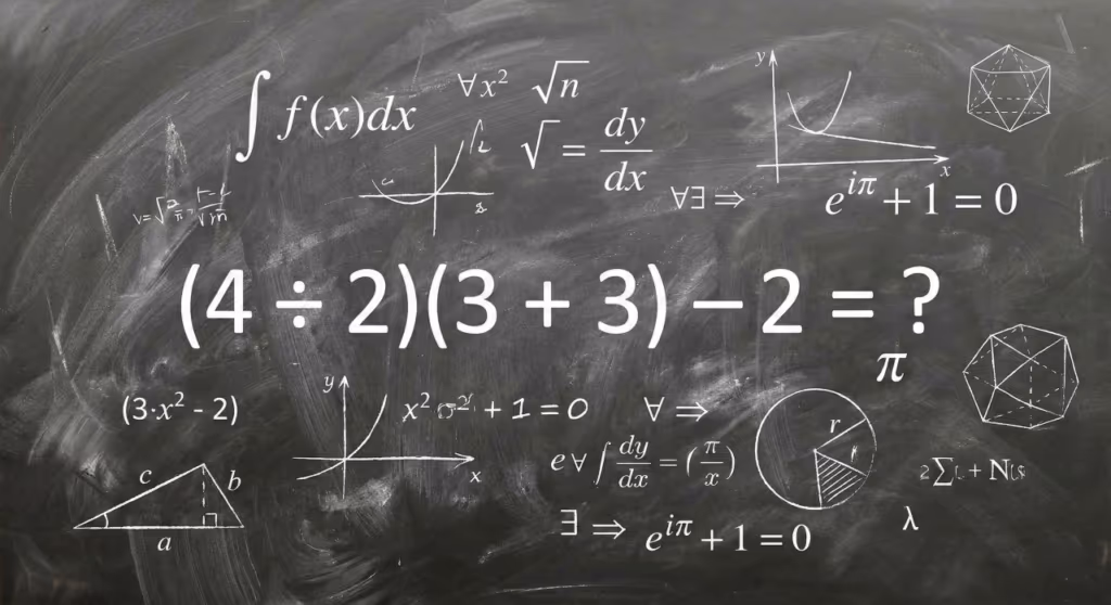 Você consegue resolver a equação (4 ÷ 2)(3 + 3) – 2 em menos de 26 segundos?