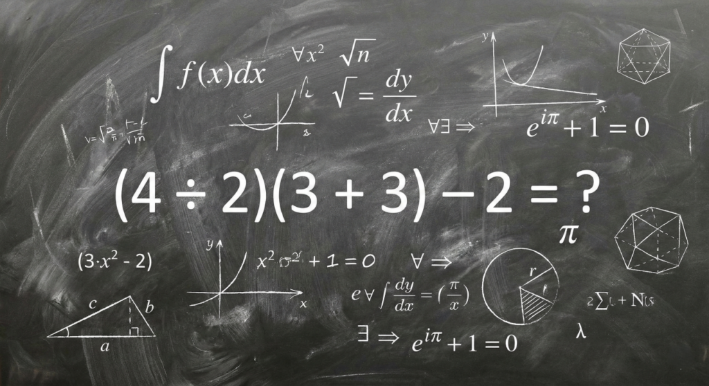 Você consegue resolver a equação (4 ÷ 2)(3 + 3) – 2 em menos de 26 segundos?