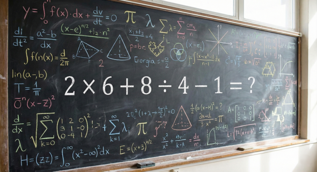 Você consegue resolver 2 × 6 + 8 ÷ 4 – 1 em menos de 26 segundos?