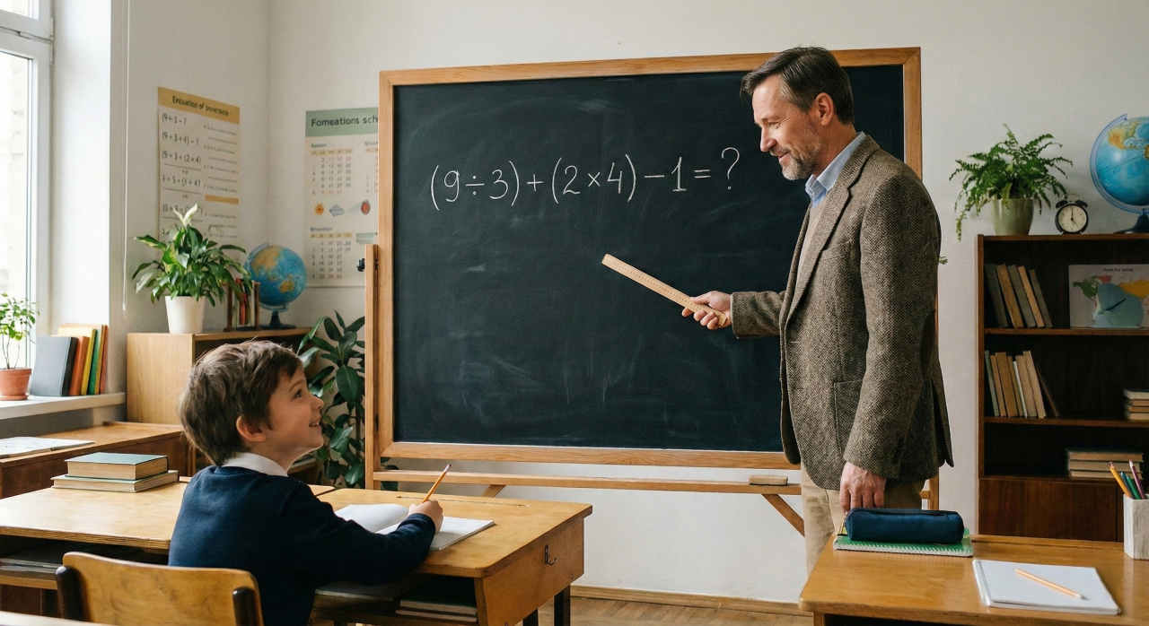 Quanto é (9 ÷ 3) + (2 × 4) – 1? Uma equação que poucos resolvem de primeira