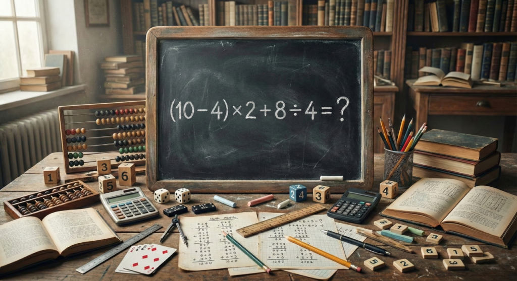 Você consegue resolver (10 – 4) × 2 + 8 ÷ 4 em menos de 24 segundos?