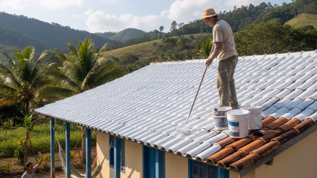 Como pintar a telha de branco reduz a temperatura da casa e te salva do calor
