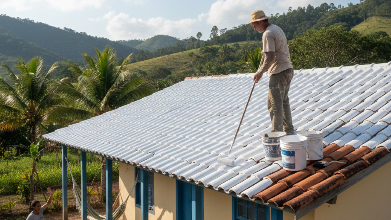 Como pintar a telha de branco reduz a temperatura da casa e te salva do calor