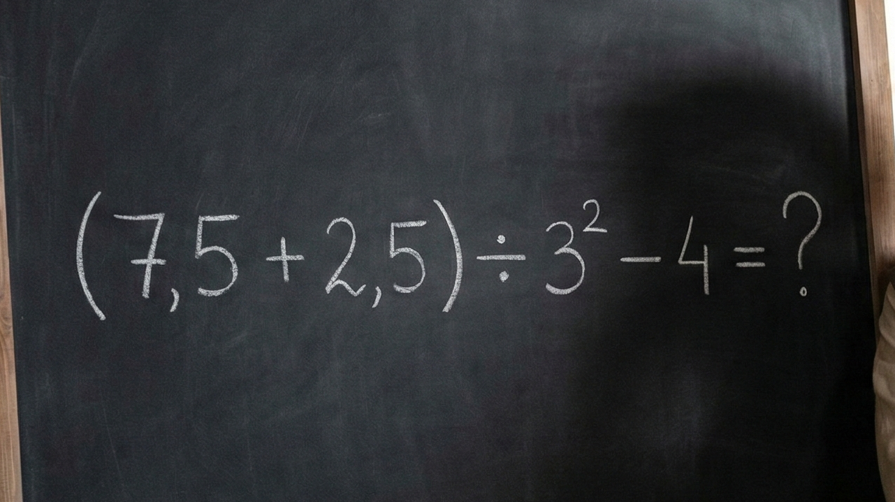 Quanto é (7,5 ÷ 2,5) + 3² – 4? Uma equação de nível difícil que desafia até os mais atentos