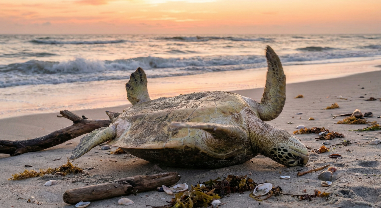Por que um homem ajudando uma tartaruga na praia está comovendo o país