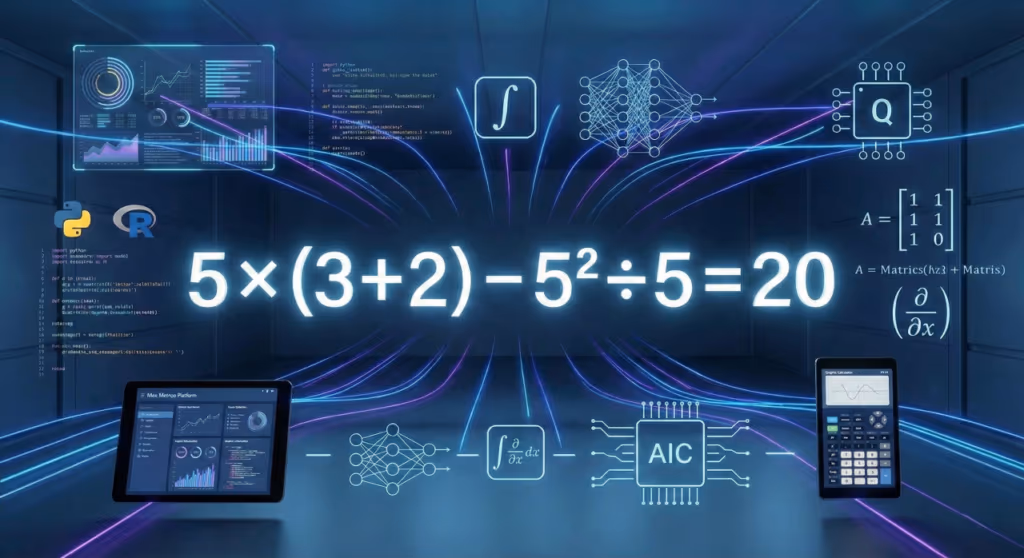 Você acha que consegue resolver 5 × (3 + 2) – 5² ÷ 5 em menos de 26 segundos?