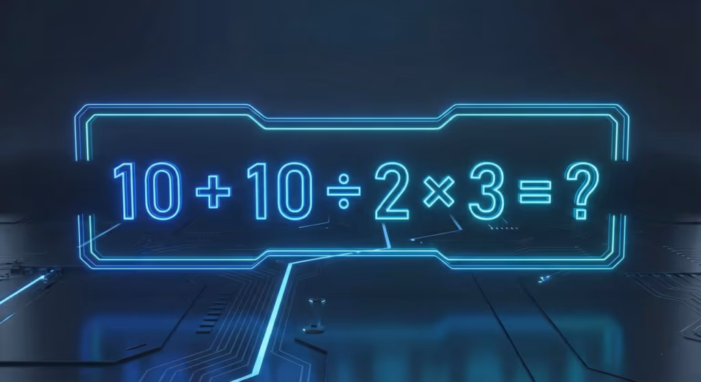 Você consegue resolver 10 + 10 ÷ 2 × 3 em menos de 28 segundos?