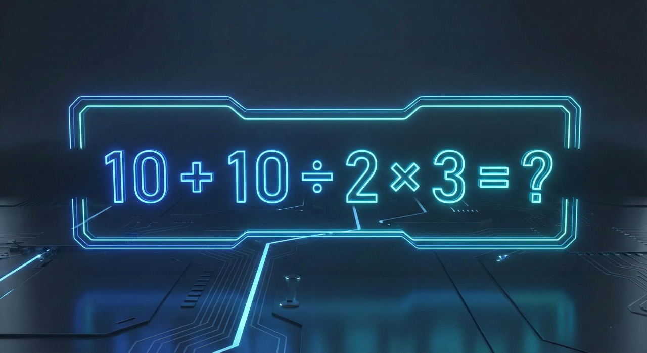 Você consegue resolver 10 + 10 ÷ 2 × 3 em menos de 28 segundos?