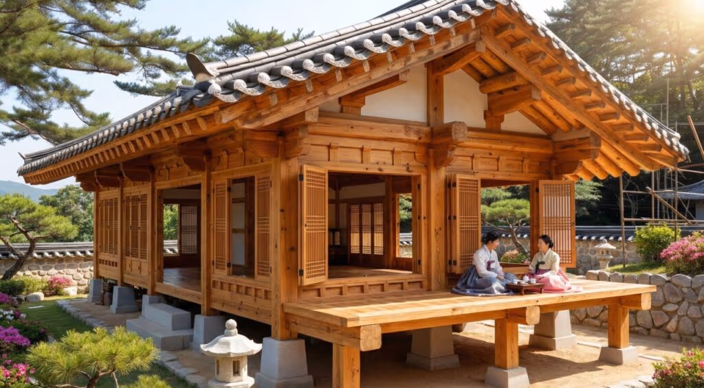 Casa quente e fria coreana é fria no verão e quente no inverno