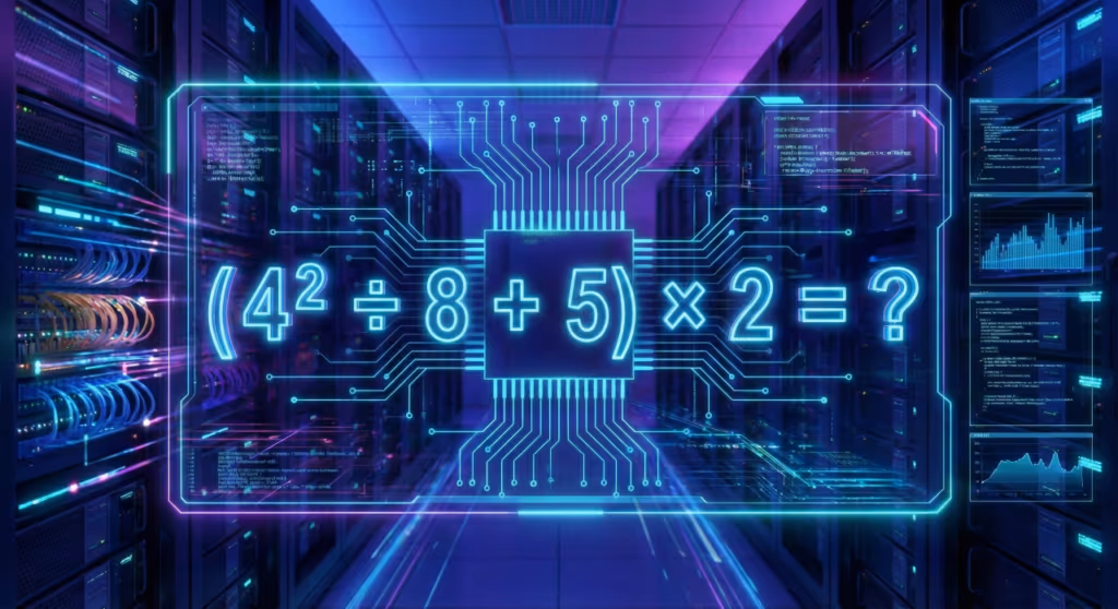 Você consegue resolver a equação 4² ÷ 8 + 5 × 2 em menos de 28 segundos?