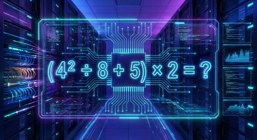Você consegue resolver a equação 4² ÷ 8 + 5 × 2 em menos de 28 segundos?