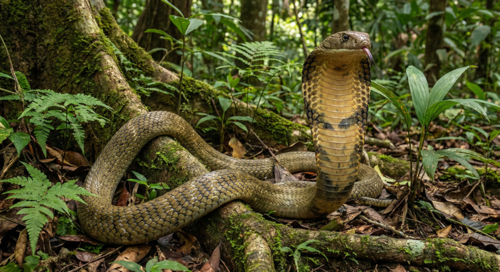 Esse vídeo mostra o momento exato em que a cobra-rei injeta veneno capaz de parar o coração