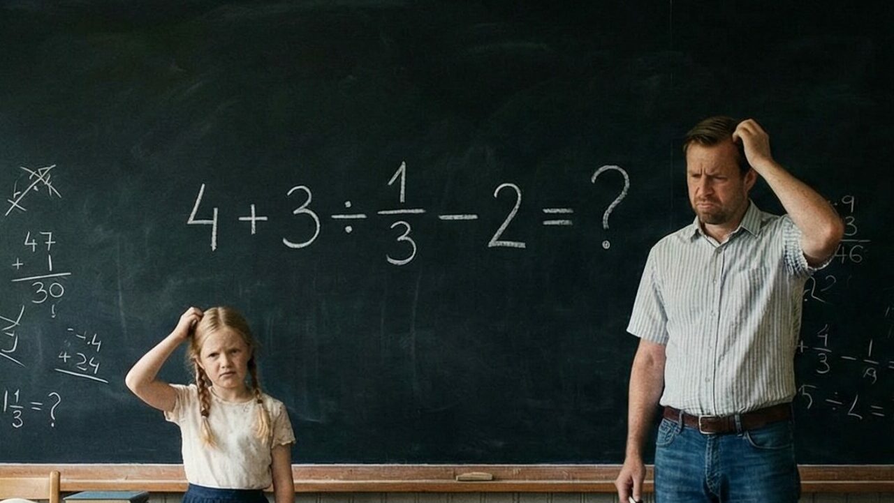 Você acha que consegue resolver 4 + 3 ÷ 1/3 – 2 em menos de 28 segundos?