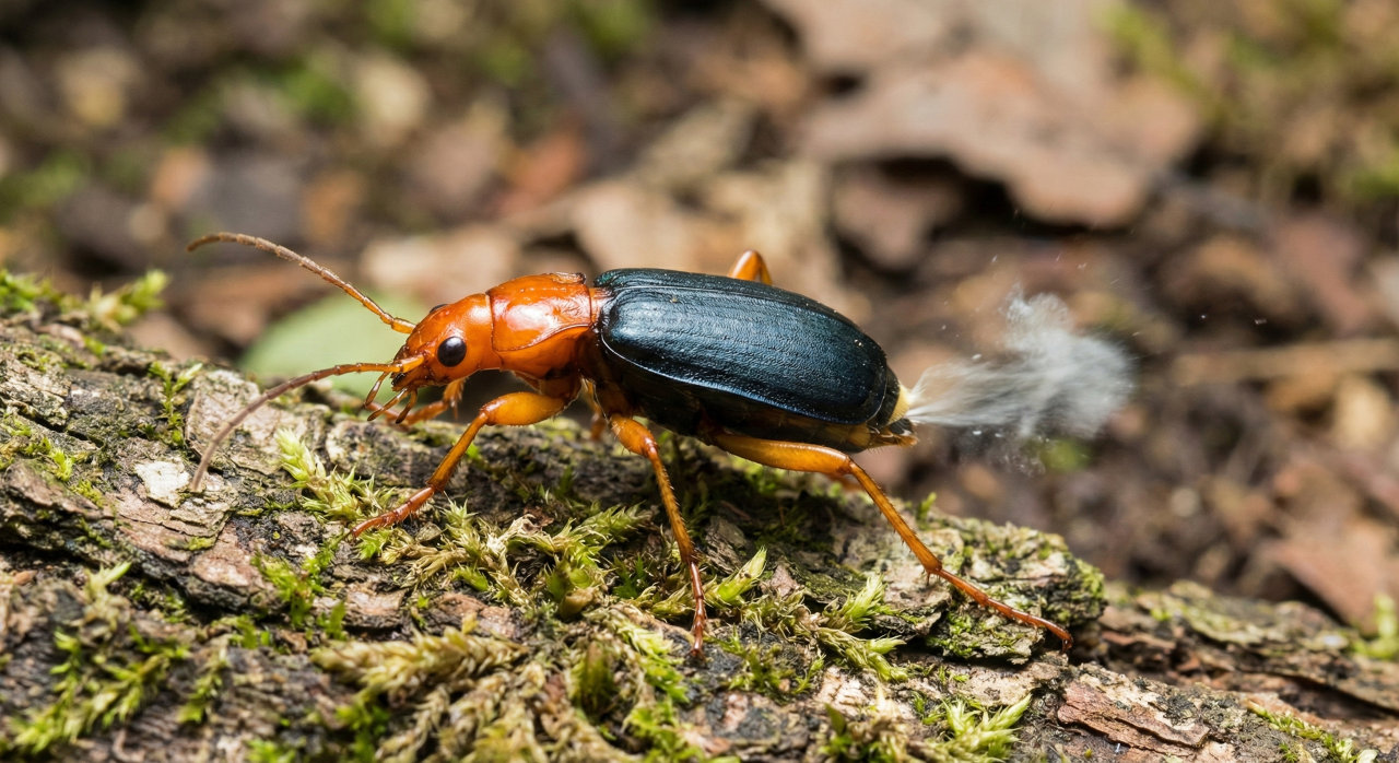 O besouro que dispara fogo químico do próprio corpo e impressiona a ciência