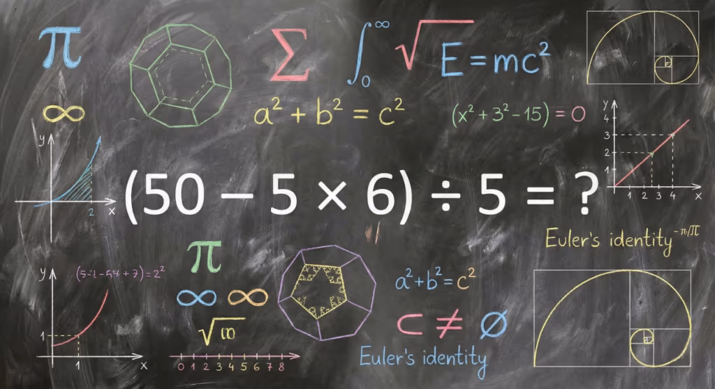 Quanto é (50 – 5 × 6) ÷ 5? Oito em cada 10 erram essa conta por ignorar uma regra básica