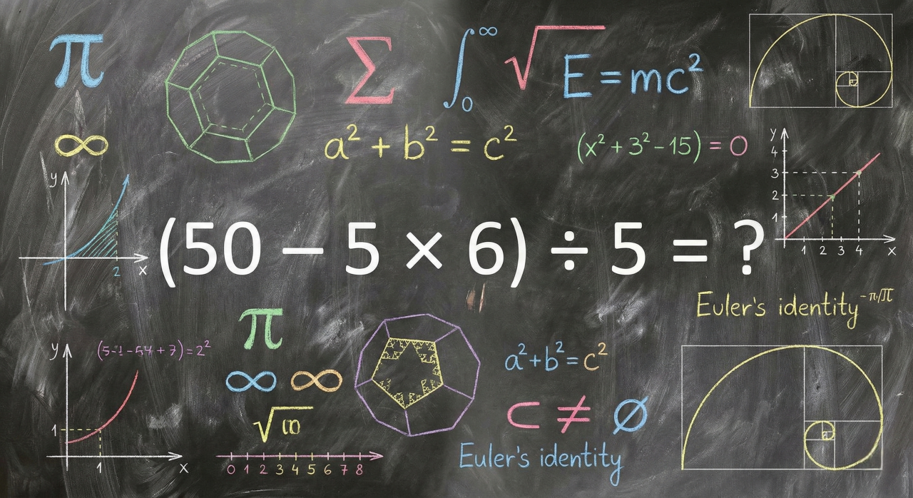 Quanto é (50 – 5 × 6) ÷ 5? Oito em cada 10 erram essa conta por ignorar uma regra básica