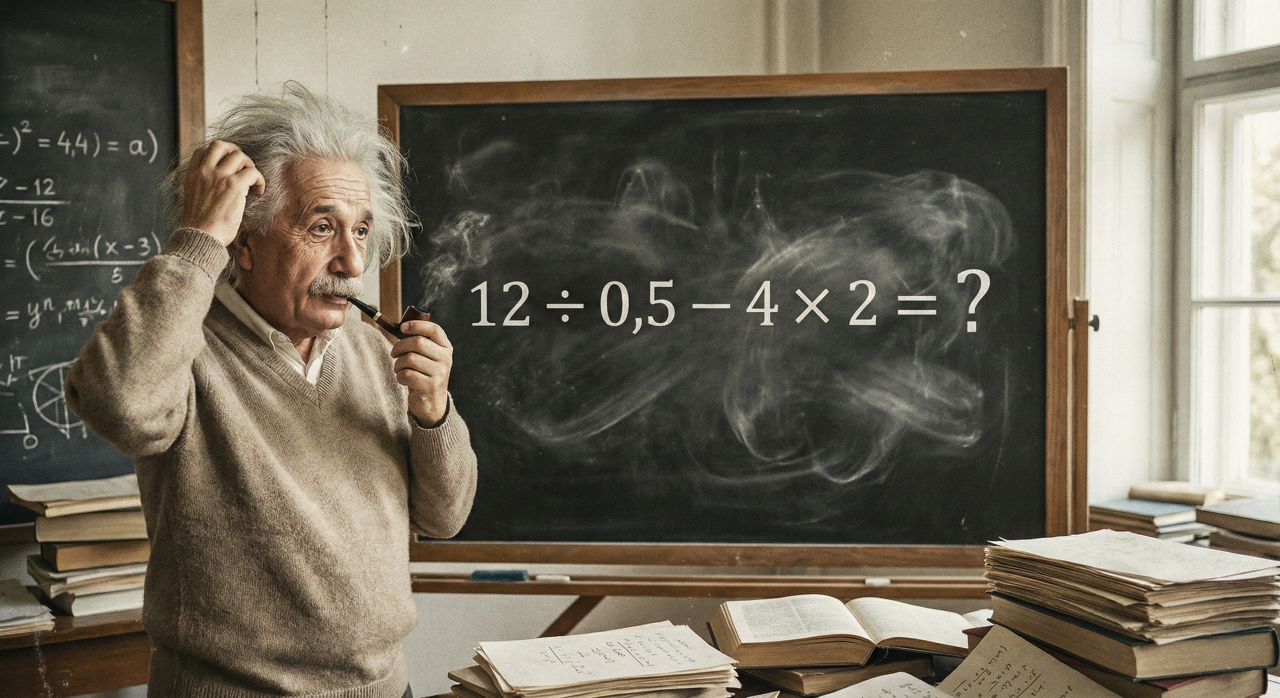 Quanto é 12 × 0,5 – 4 × 2? Como essa conta fez milhares se confundirem com o resultado
