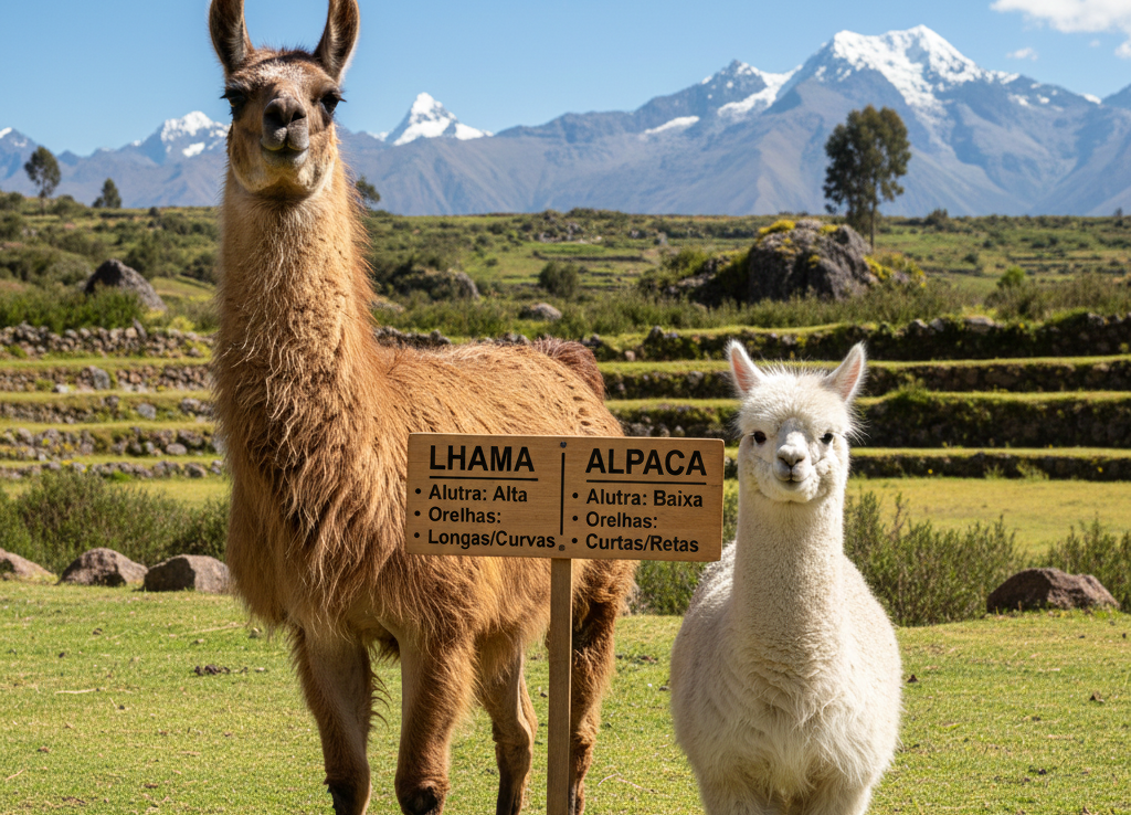 Qual é a diferença entre lhama e alpaca?