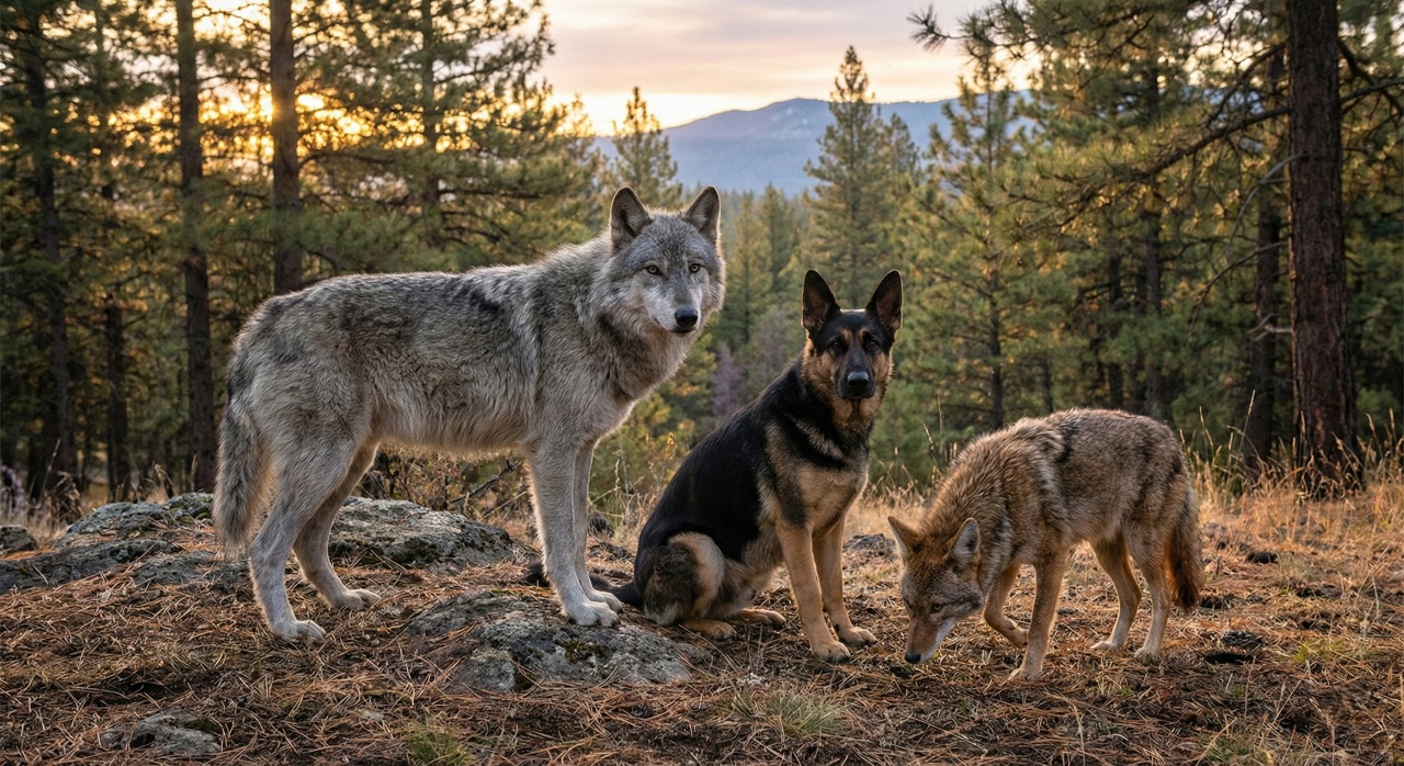 Qual é a diferença entre lobo, cão e coiote?