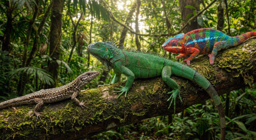 Qual a diferença entre lagarto, iguana e camaleão?