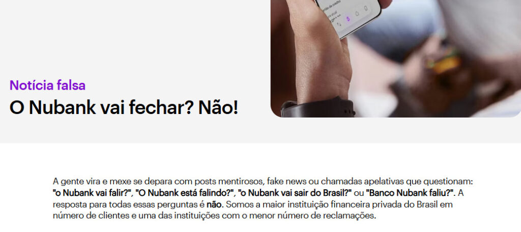 Nubank se pronuncia após notícias de fechamento e saída do Brasil