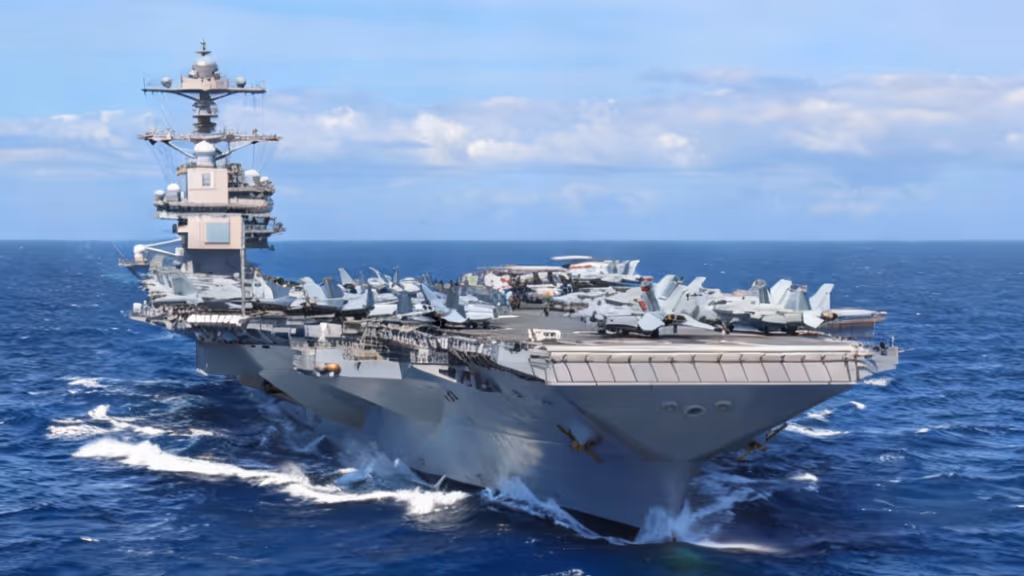 O porta-aviões mais poderoso da Marinha USS Gerald R. Ford será levado além do limite
