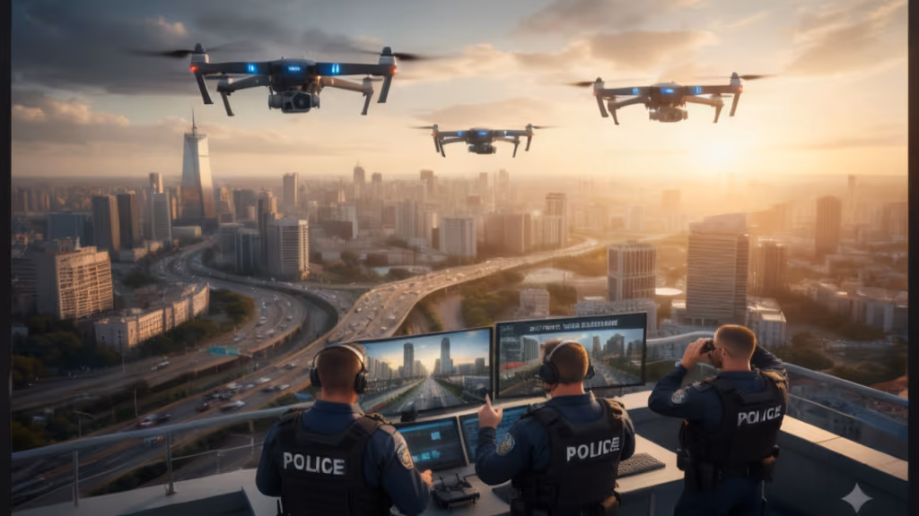 Policia começa a testar drones para programa de vigilância e segurança urbana