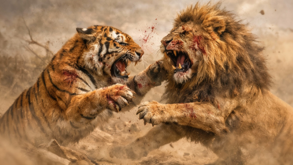 Tigre x Leão: Quem é mais forte e vence essa batalha brutal?