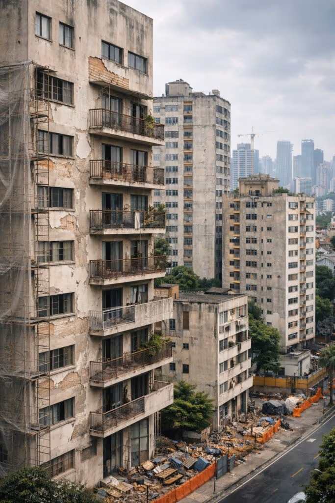 São Paulo empurra seus condomínios para o colapso das fachadas