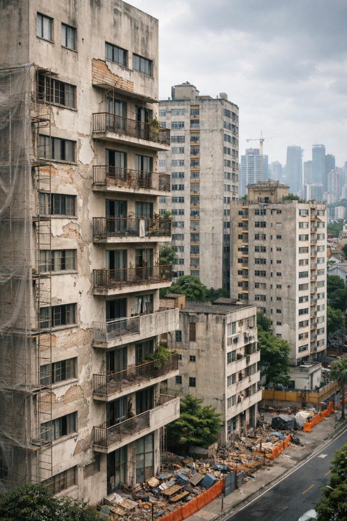São Paulo empurra seus condomínios para o colapso das fachadas
