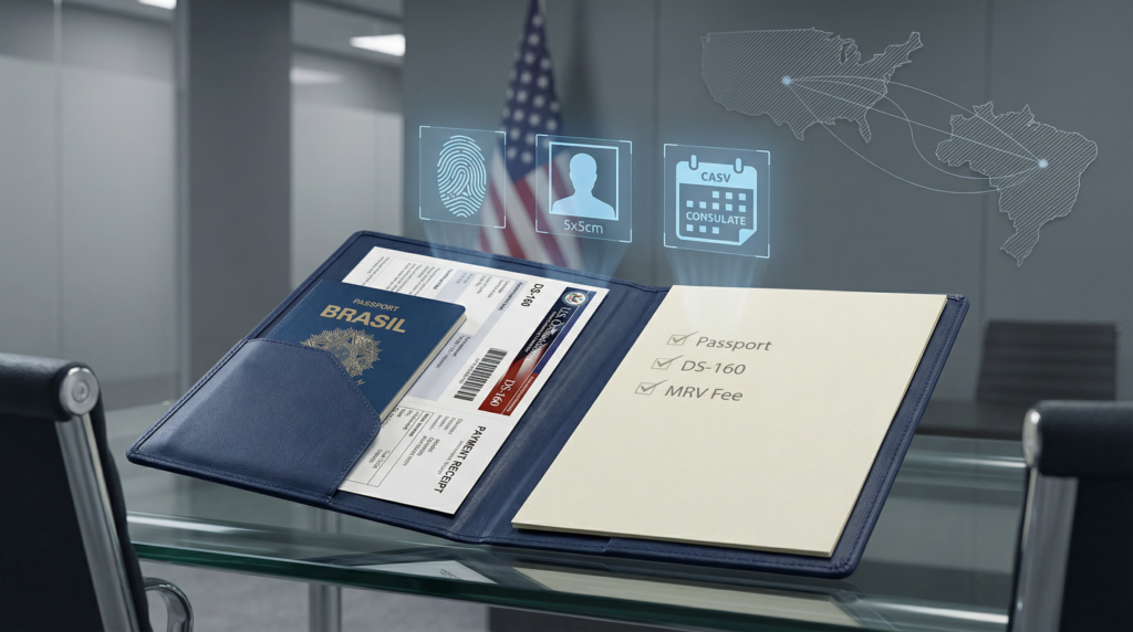 Visto americano em 2026 exige organização total dos seus documentos