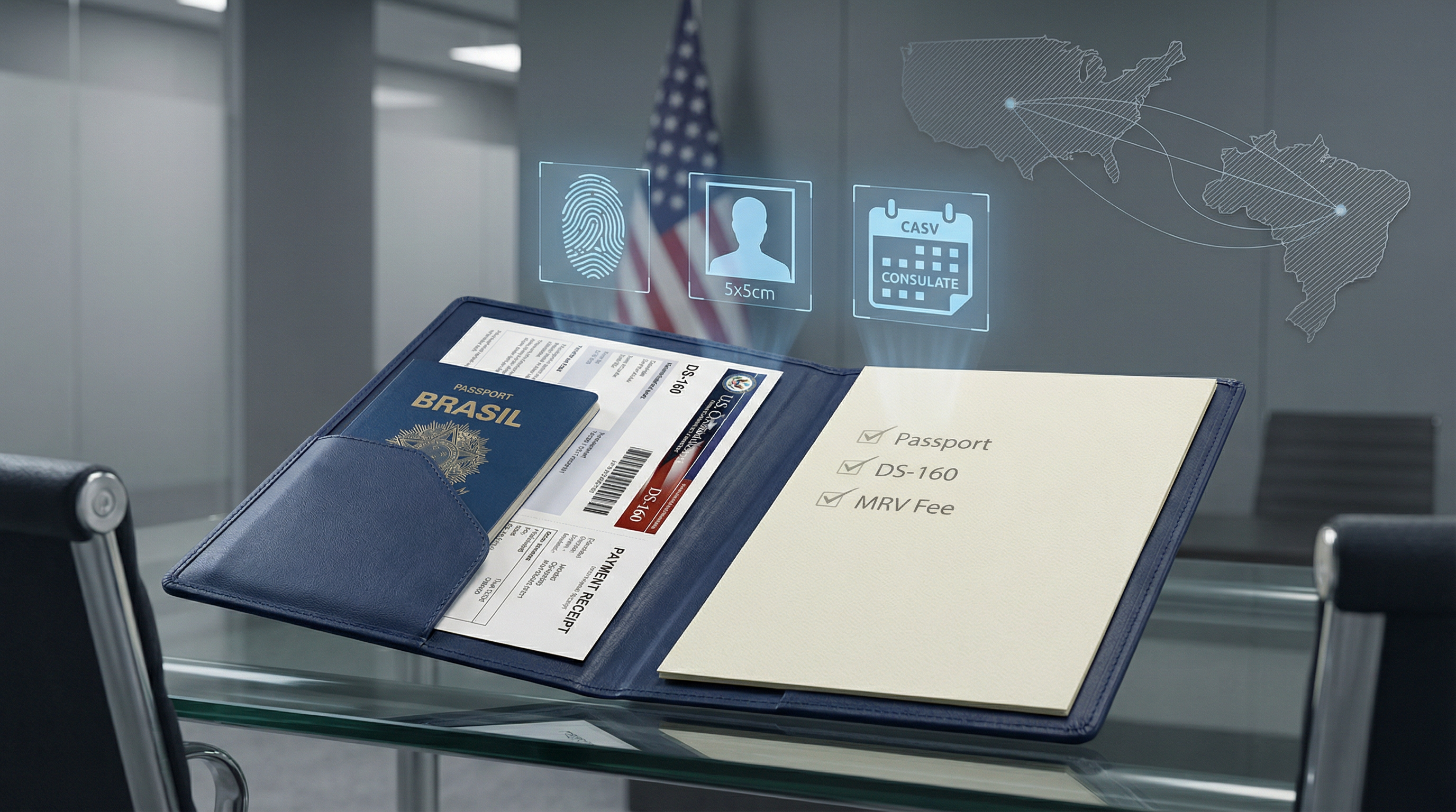 Visto americano em 2026 exige organização total dos seus documentos