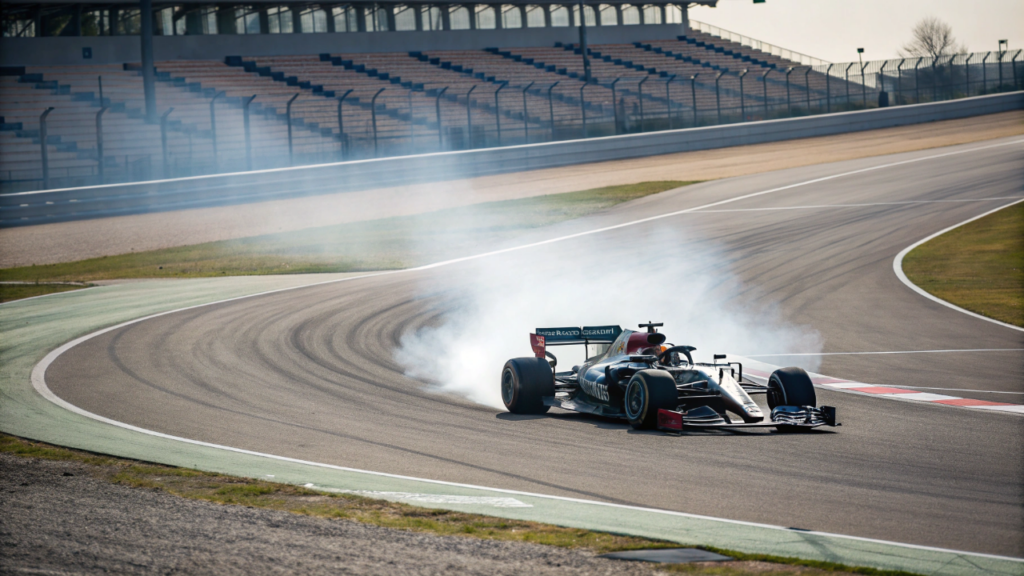 É isso que acontece quando uma Fórmula 1 faz curva com a asa aberta