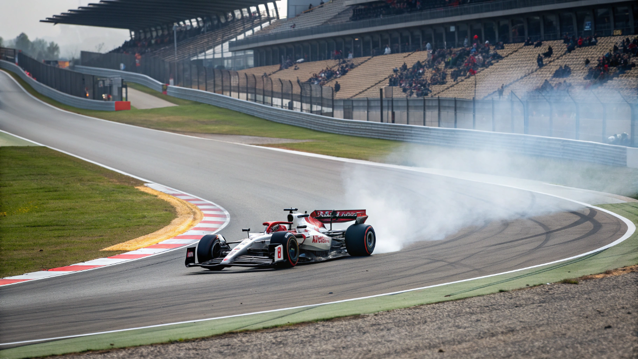 É isso que acontece quando uma Fórmula 1 faz curva com a asa aberta