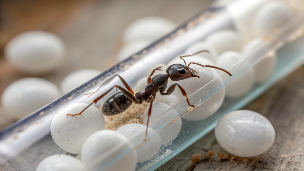 Essa rainha sozinha criou 12 filhas em 100 dias dentro de um tubo