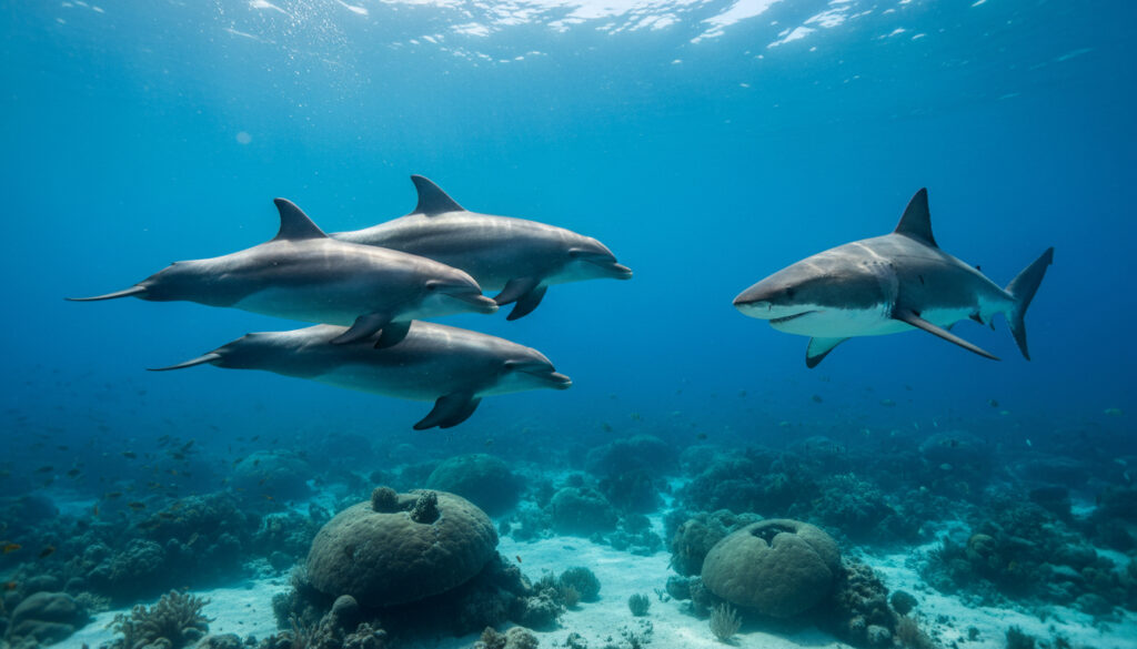 Por que tubarões evitam atacar golfinhos, mesmo sendo muito maiores?