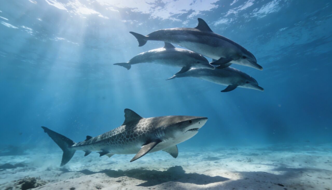 Por que tubarões evitam atacar golfinhos, mesmo sendo muito maiores?