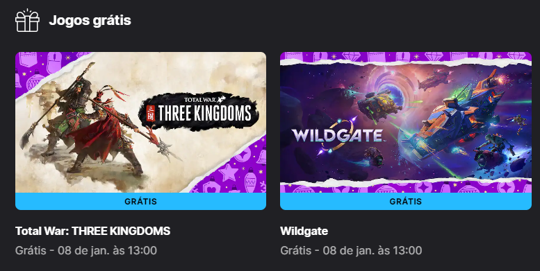 Os jogos ficarão disponíveis para resgate até dia 08 de Janeiro - Reprodução/Epic Games