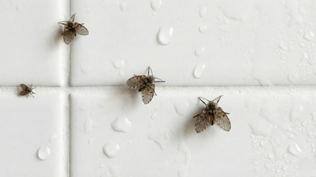 O que são aqueles mosquitinhos que aparecem no banheiro?