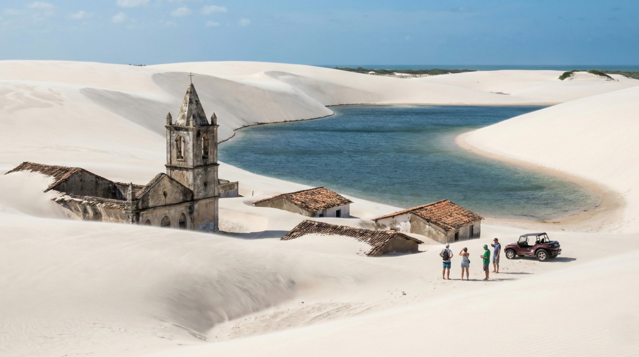 A impressionante história da cidade brasileira engolida pelo vento e pelo mar