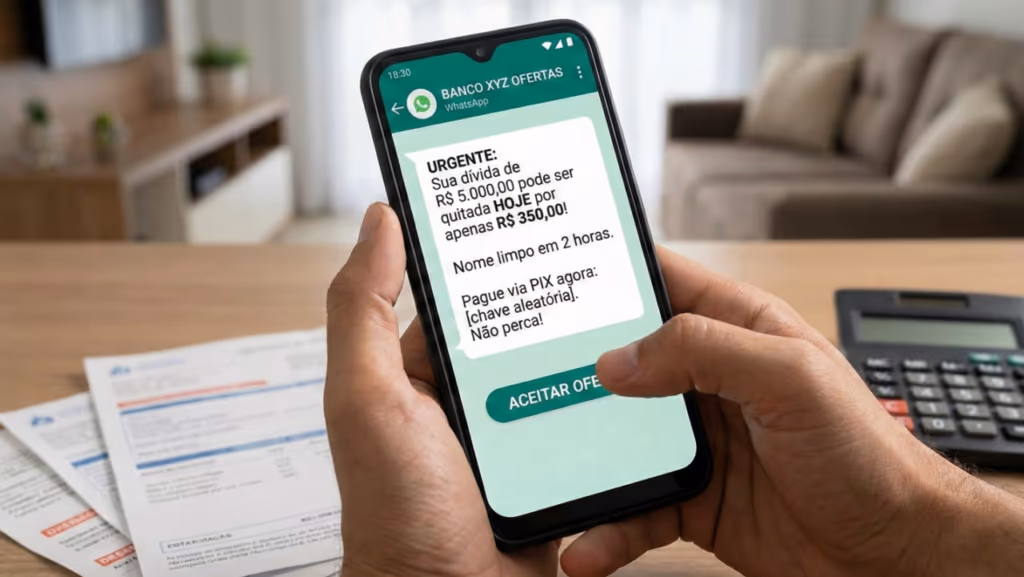Como o golpe da renegociação de dívida usa urgência e desconto falso para enganar brasileiros