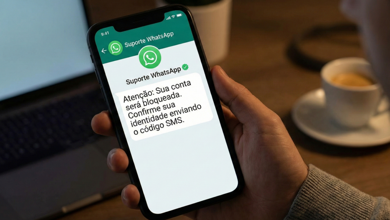Falso suporte do WhatsApp cria medo, pede código e toma controle da conta