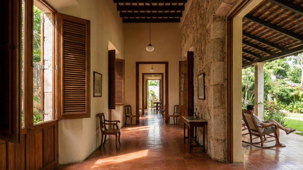 As casas eram totalmente pensadas para o clima