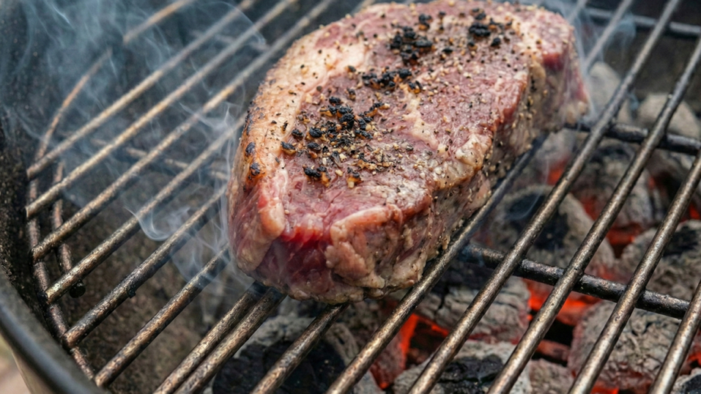 O alho queima antes da carne começar a assar corretamente