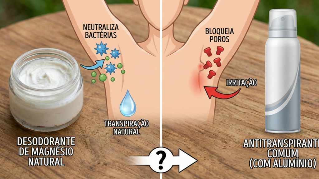 O desodorante natural é uma ótima alternativa ao desodorante comum