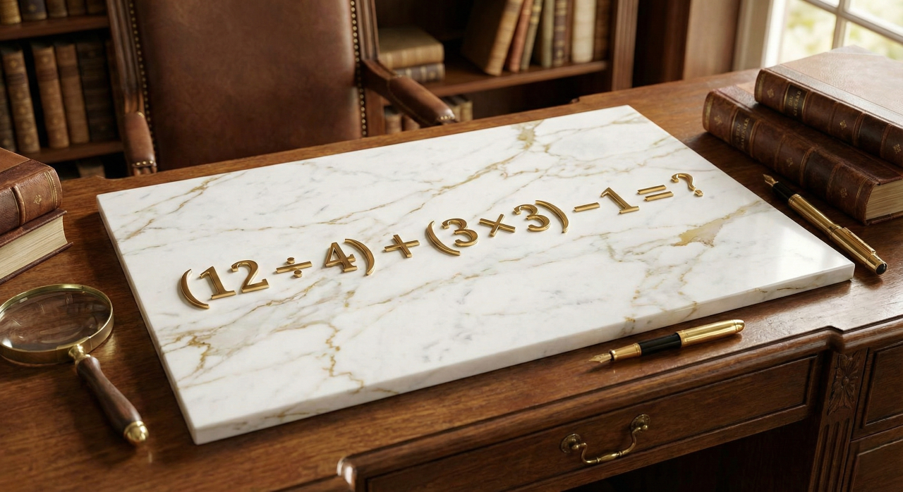 Quanto é (12 ÷ 4) + (3 × 3) – 1? 99% erra essa conta por um motivo simples