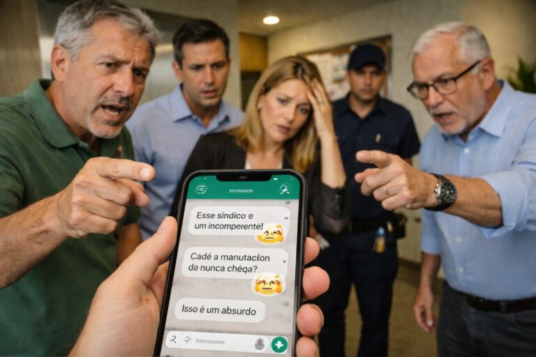 Grupo de WhatsApp do condomínio é onde os problemas nascem — não onde se resolvem