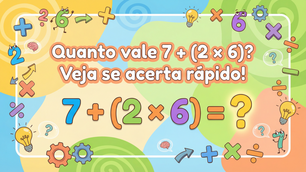 Quanto vale 7 + (2 × 6)? Veja se acerta rápido!